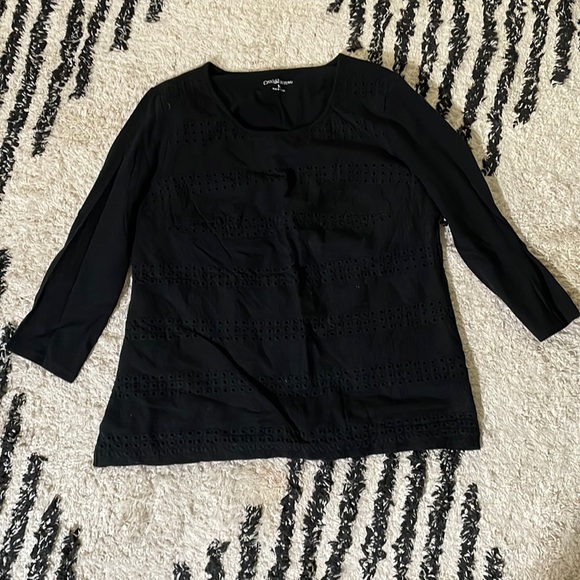 Croft&Barrow Black three-quarter Top / SIZE M / Black - Picture 1 of 6